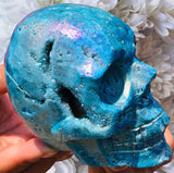 Crystals ~ Druzy Aura Quartz Skull 1.34 lb