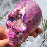 Crystals ~ Druzy Aura Quartz Skull 1.88 lb