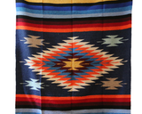 Mexican Blanket ~ Aztec Diamond Design (Steel Blue) - SHIPS FREE!